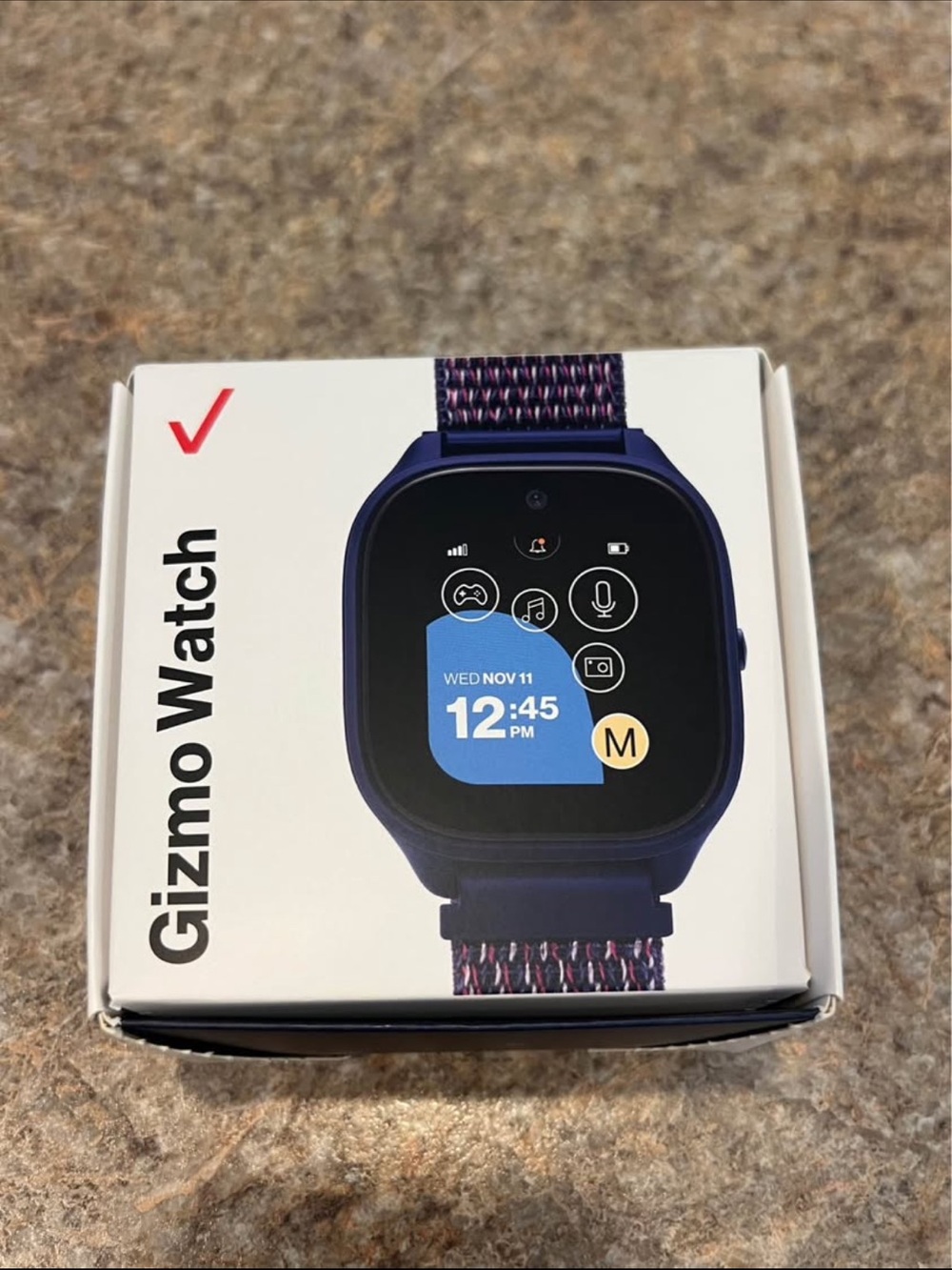Kids Smartwatch — Navy with Patterned Woven Band